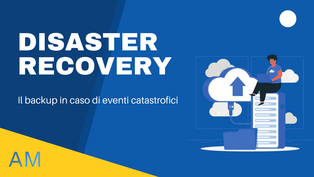 Copertina «Disaster recovery: il backup in caso di eventi catastrofici», con l’illustrazione di un backup verso il cloud