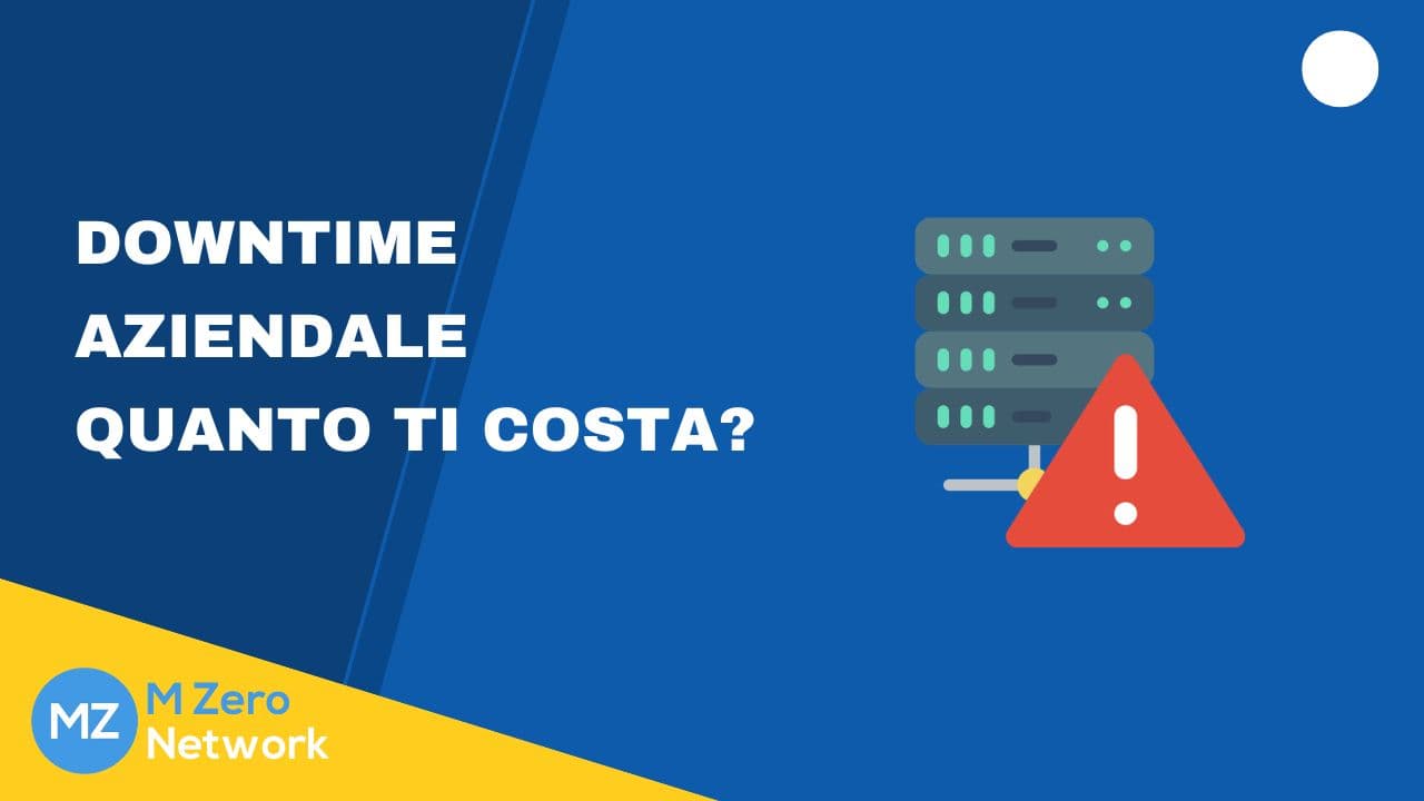 Copertina «Downtime aziendale: quanto ti costa?», con l’icona di un server e un triangolo di allarme