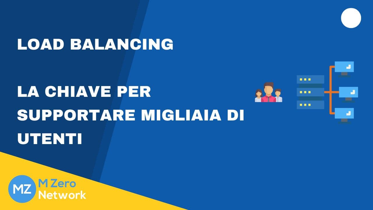 Copertina «Load balancing: la chiave per supportare migliaia di utenti», con lo schema del traffico distribuito su più server