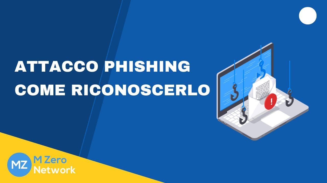 Copertina «Attacco phishing: come riconoscerlo», con l’illustrazione di ami da pesca che pescano un messaggio da un laptop