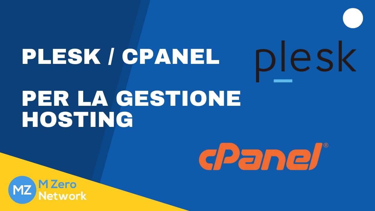 Copertina «Plesk / cPanel per la gestione hosting», con i loghi Plesk e cPanel