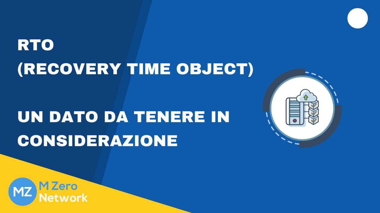 Copertina «RTO (Recovery Time Object): un dato da tenere in considerazione», con l’icona di un server e del cloud