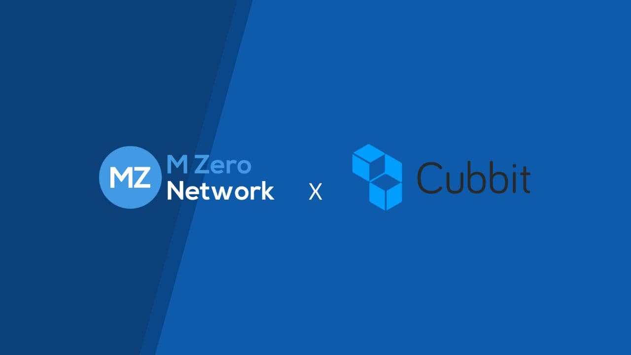 Grafica di partnership: il logo MZero Network accanto al logo Cubbit, separati da una «x»